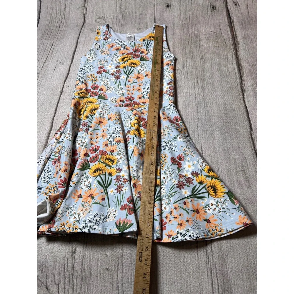 Girl With A Twirl Sunflower Meadow‎ Twirl Dress Girls Size 12 Blue Cottagecore